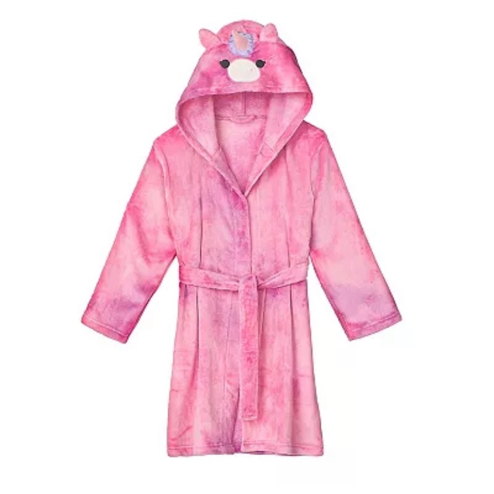 Girls Lola Unicorn Squishmallow Robe Size 8 NWT